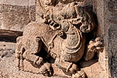 The great Chola temples of Tamil Nadu - The Brihadishwara Temple of Thanjavur. Brihadnayaki Temple (Amman temple)  details of the sculptures of the porch of the mandapa.